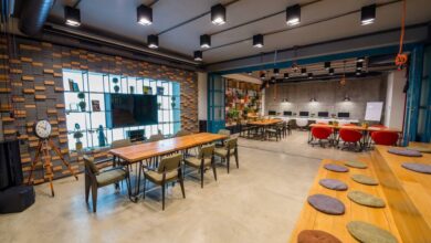 Modern coworking space in Delhi with professionals collaborating